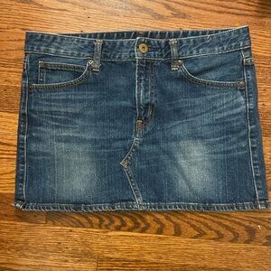 UNIQLO jean skirt, dark wash.